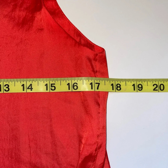Zara Basic Red Orange Open Wrap Back V-neck Satin Tank Top Small Women’s - Picture 9 of 12